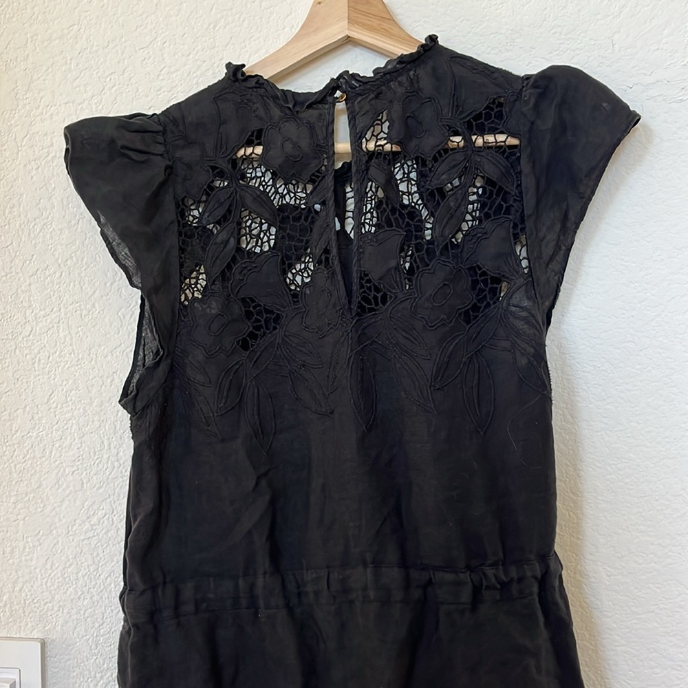 Ulla Johnson Amelie Black Linen Lace Dress - Medium 8 - Picture 6 of 8